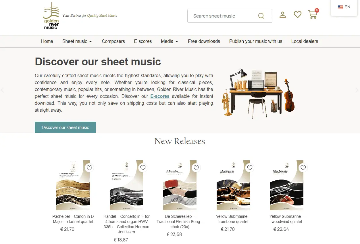 website afbeeldign goldenriver music